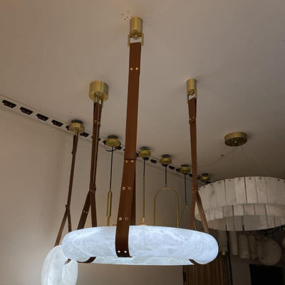 Tarys Alabaster Chandeliers  Ring Leather Strap Version B