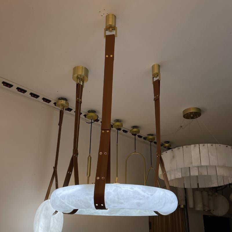Tarys Alabaster Chandeliers  Ring Leather Strap Version B