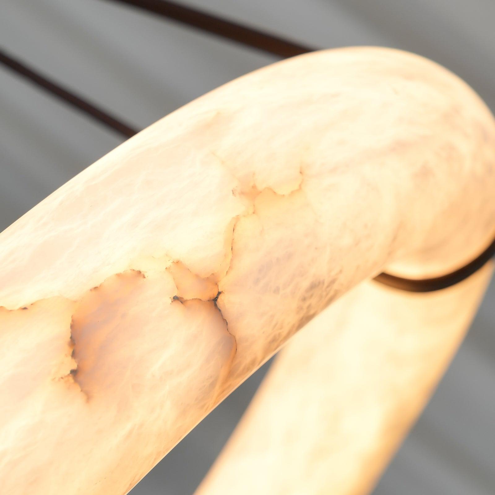 Lixor Alabaster Chandeliers  Ring Leather Strap  Version A