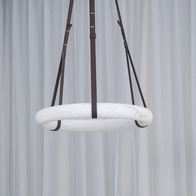Lixor Alabaster Chandeliers  Ring Leather Strap  Version A
