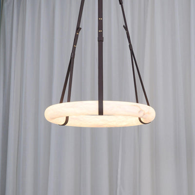 Lixor Alabaster Chandeliers  Ring Leather Strap  Version A