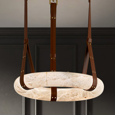 Tarys Alabaster Chandeliers  Ring Leather Strap Version B