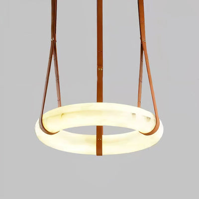 Tarys Alabaster Chandeliers  Ring Leather Strap Version B