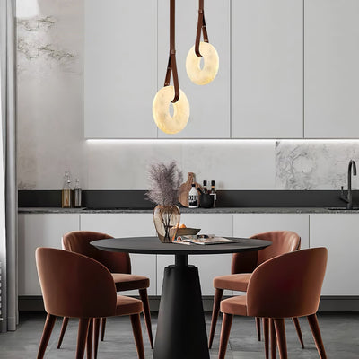 Tarys Alabaster Chandeliers  Ring Leather Strap Version B