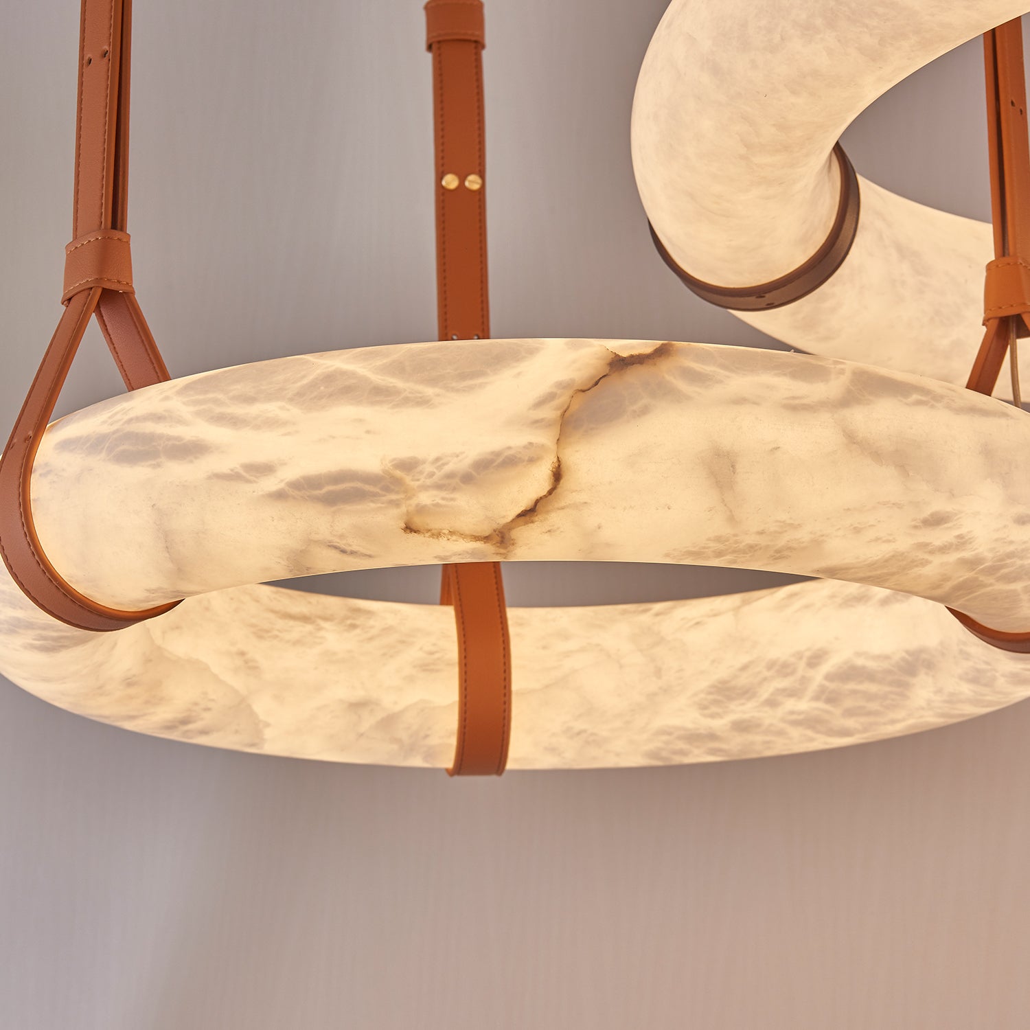 Tarys Alabaster Chandeliers  Ring Leather Strap Version B