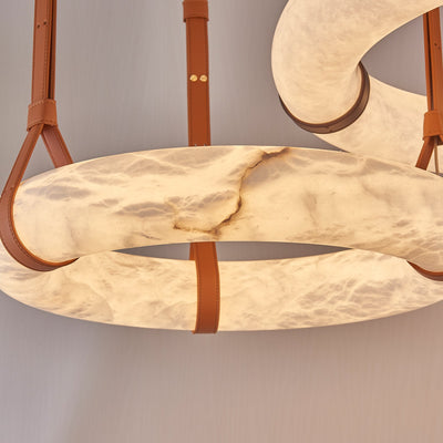 Tarys Alabaster Chandeliers  Ring Leather Strap Version B