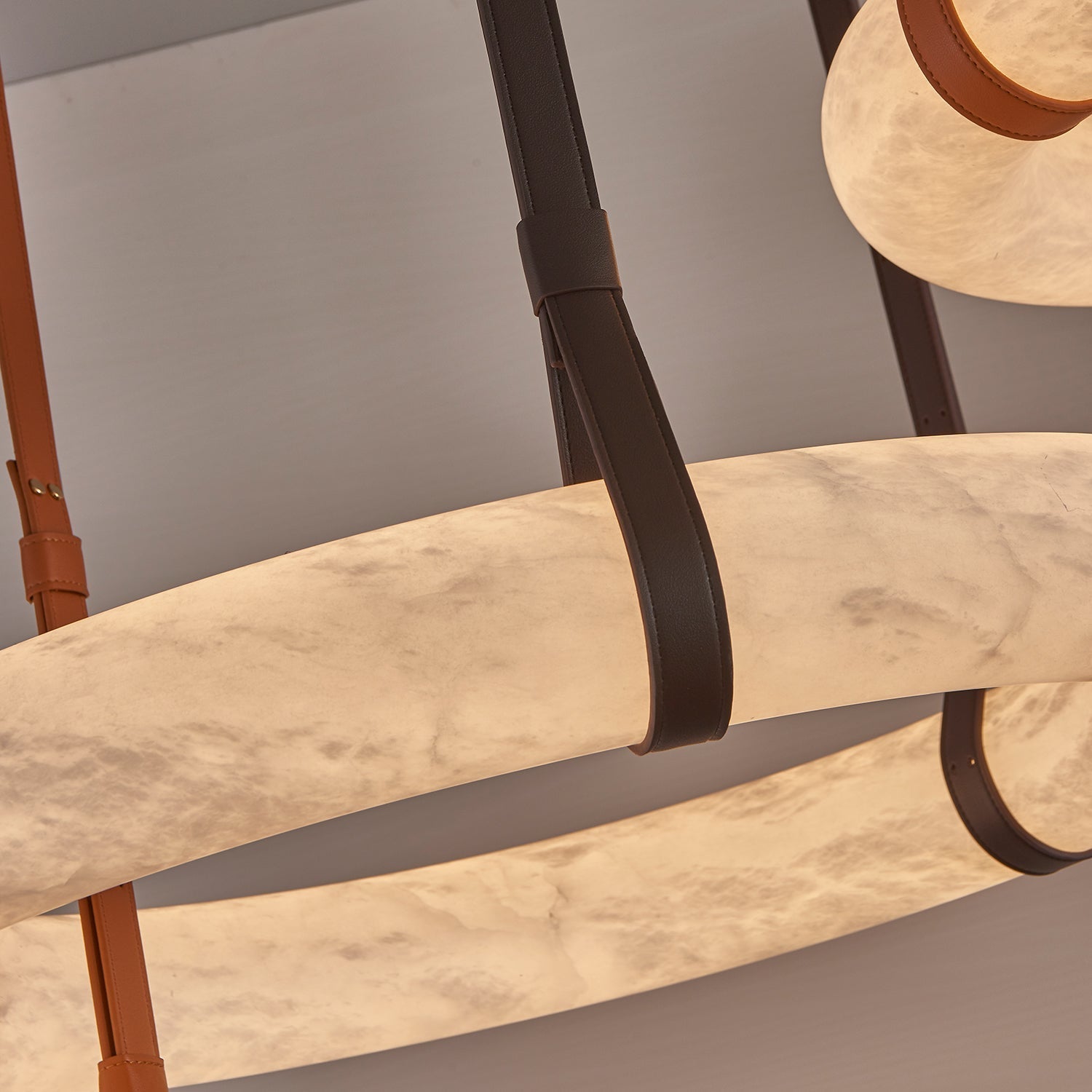 Tarys Alabaster Chandeliers  Ring Leather Strap Version B