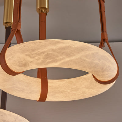 Tarys Alabaster Chandeliers  Ring Leather Strap Version B