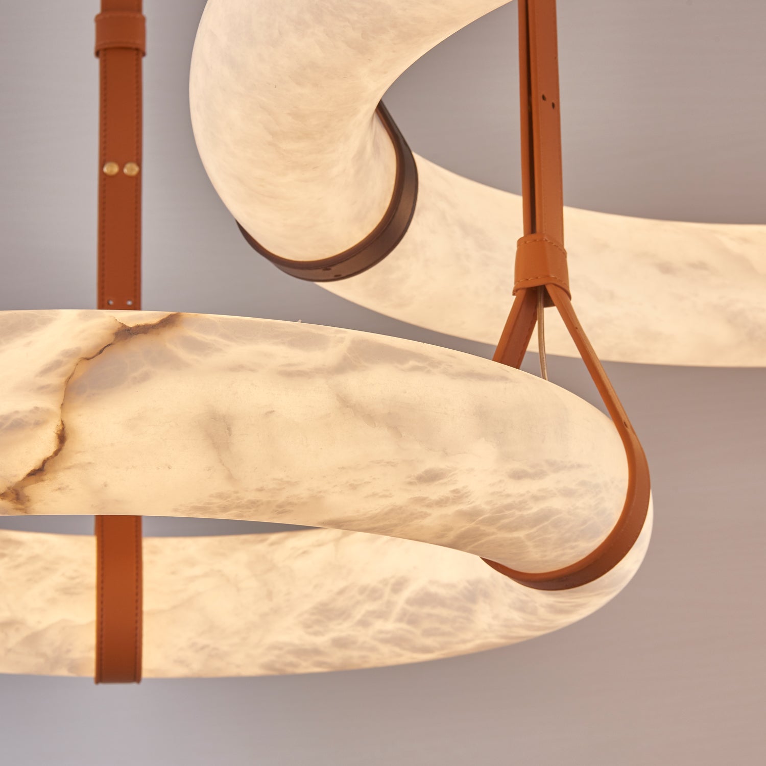 Tarys Alabaster Chandeliers  Ring Leather Strap Version B
