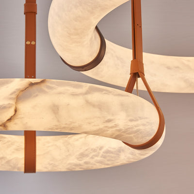 Tarys Alabaster Chandeliers  Ring Leather Strap Version B