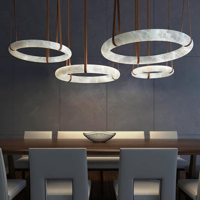 Tarys Alabaster Chandeliers  Ring Leather Strap Version B