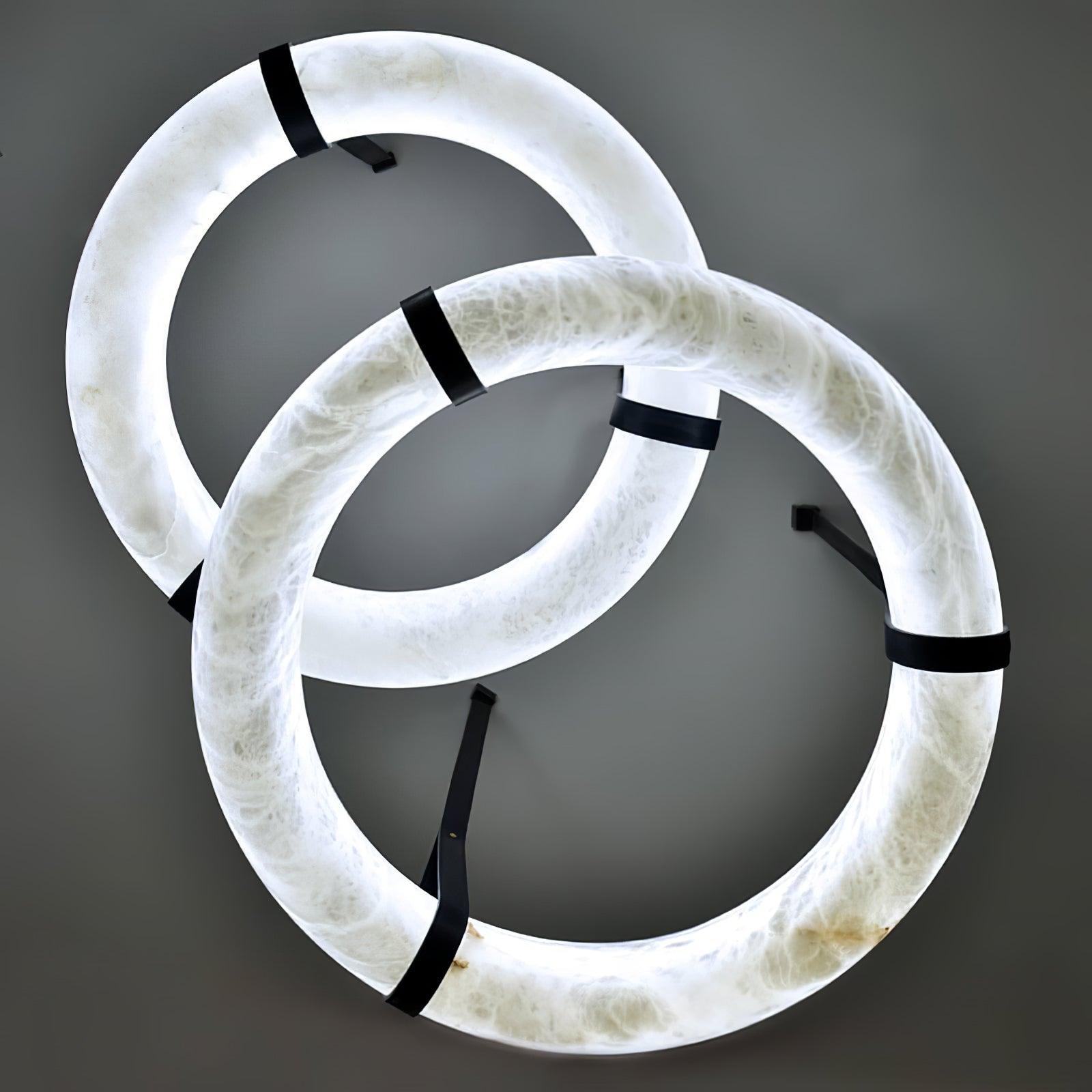 Lixor Alabaster Chandeliers  Ring Leather Strap  Version A