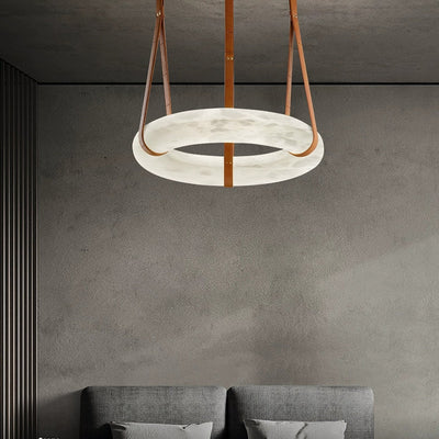 Tarys Alabaster Chandeliers  Ring Leather Strap Version B