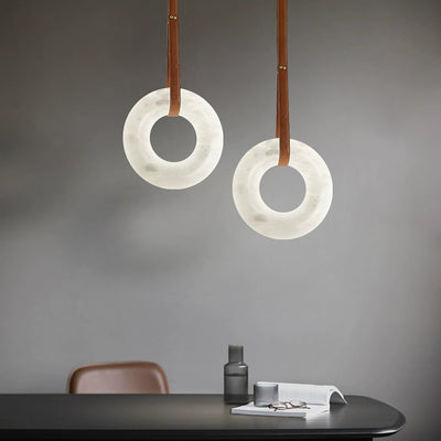 Tarys Alabaster Chandeliers  Ring Leather Strap Version B