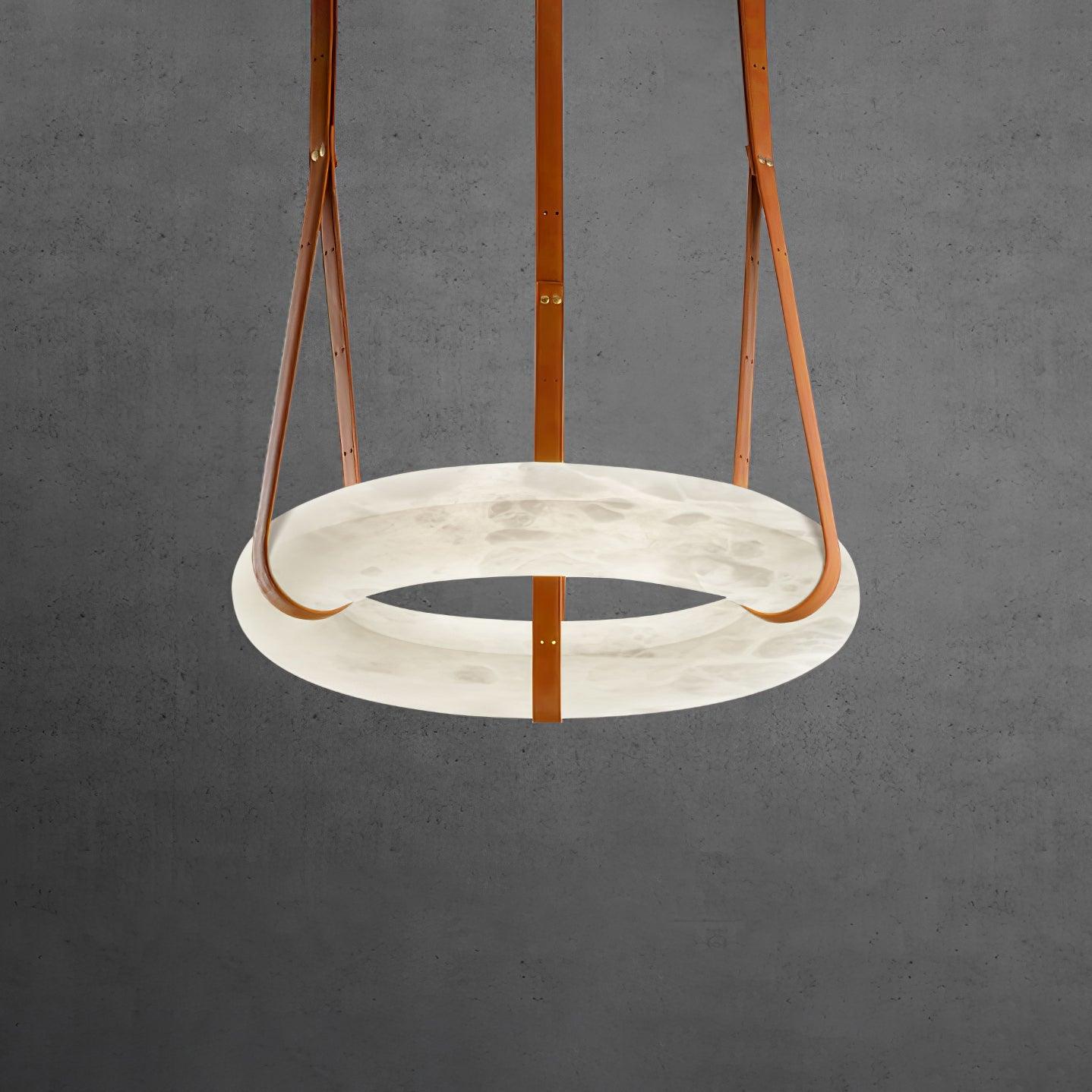 Lixor Alabaster Chandeliers  Ring Leather Strap  Version A