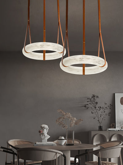 Tarys Alabaster Chandeliers  Ring Leather Strap Version B