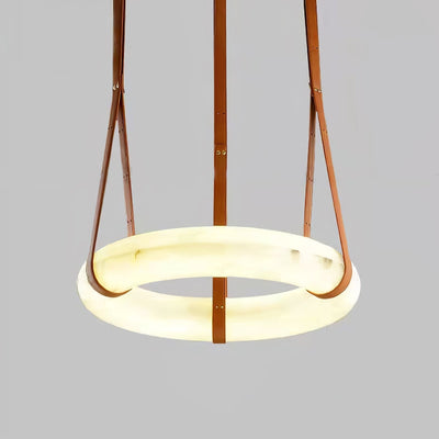 Tarys Alabaster Chandeliers  Ring Leather Strap Version B