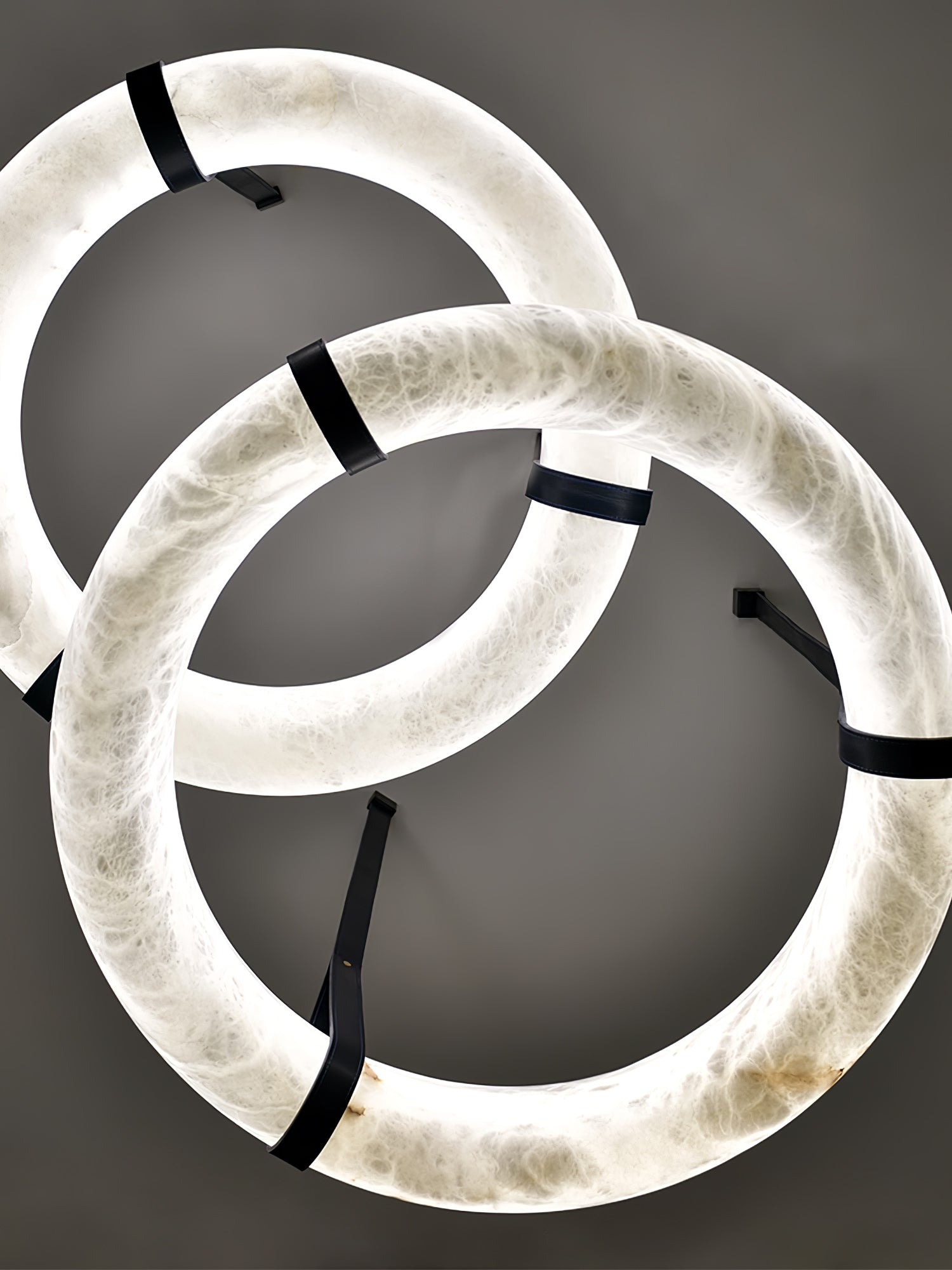 Lixor Alabaster Chandeliers  Ring Leather Strap  Version A
