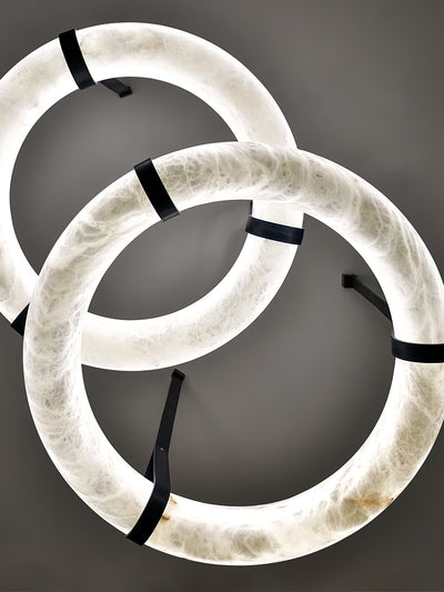 Lixor Alabaster Chandeliers  Ring Leather Strap  Version A