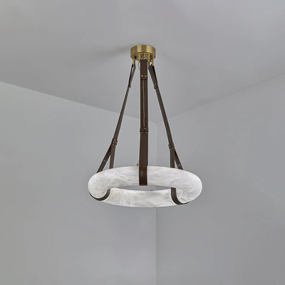 Lixor Alabaster Chandeliers  Ring Leather Strap  Version A