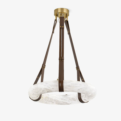 Lixor Alabaster Chandeliers  Ring Leather Strap  Version A