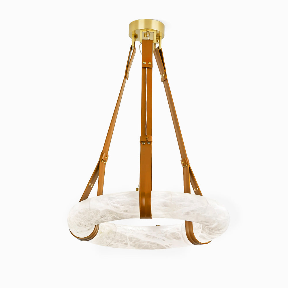 Lixor Alabaster Chandeliers  Ring Leather Strap  Version A