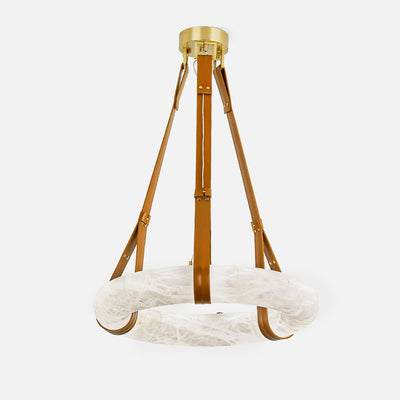 Lixor Alabaster Chandeliers  Ring Leather Strap  Version A