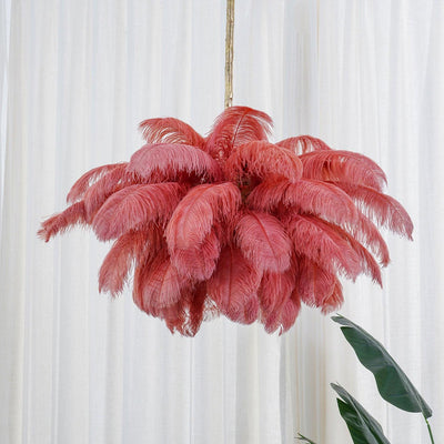Auralira Chandelier Ostrich Feather Large Brass Stem