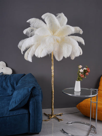 Selis Feather Brass Floor Lamp