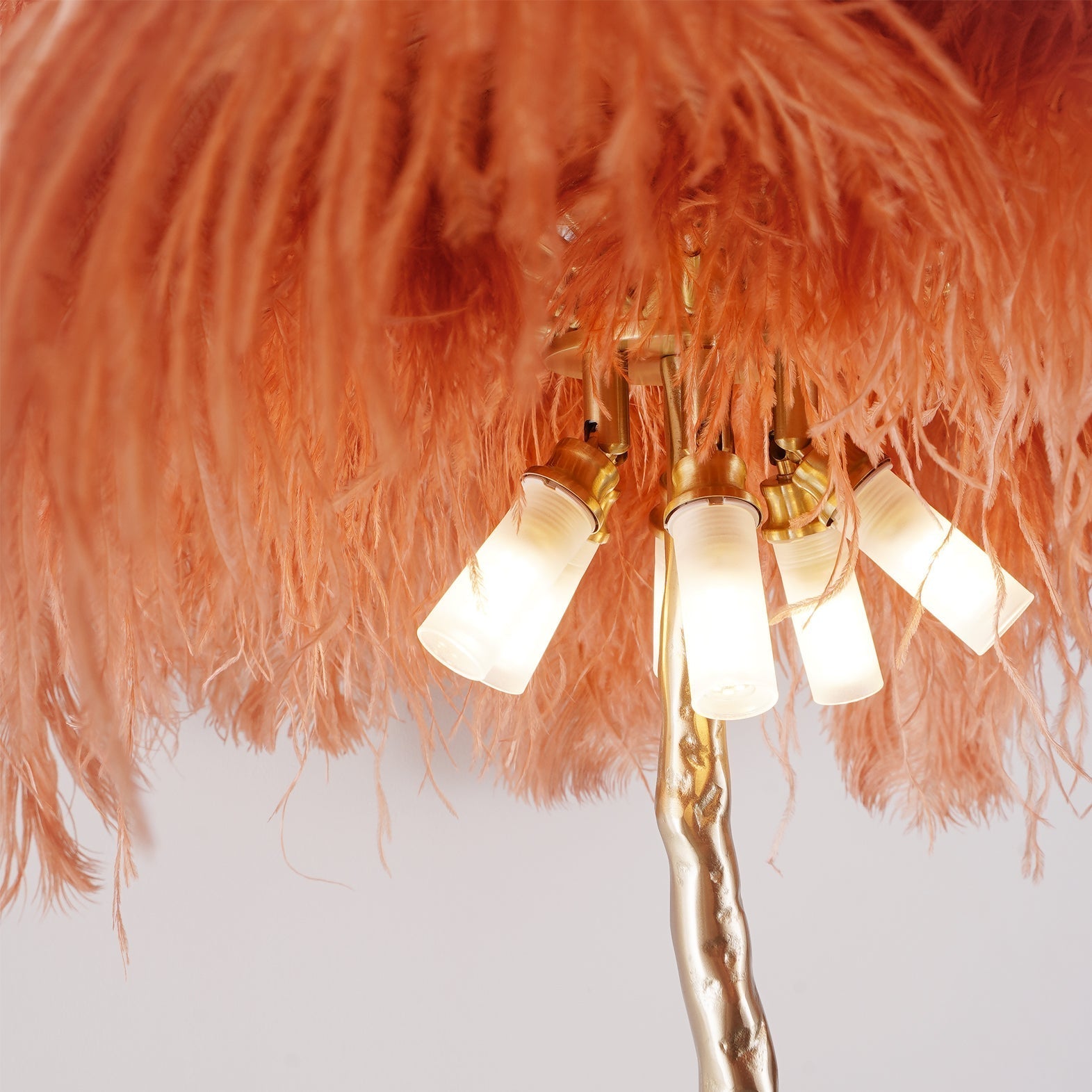 Selis Feather Brass Floor Lamp