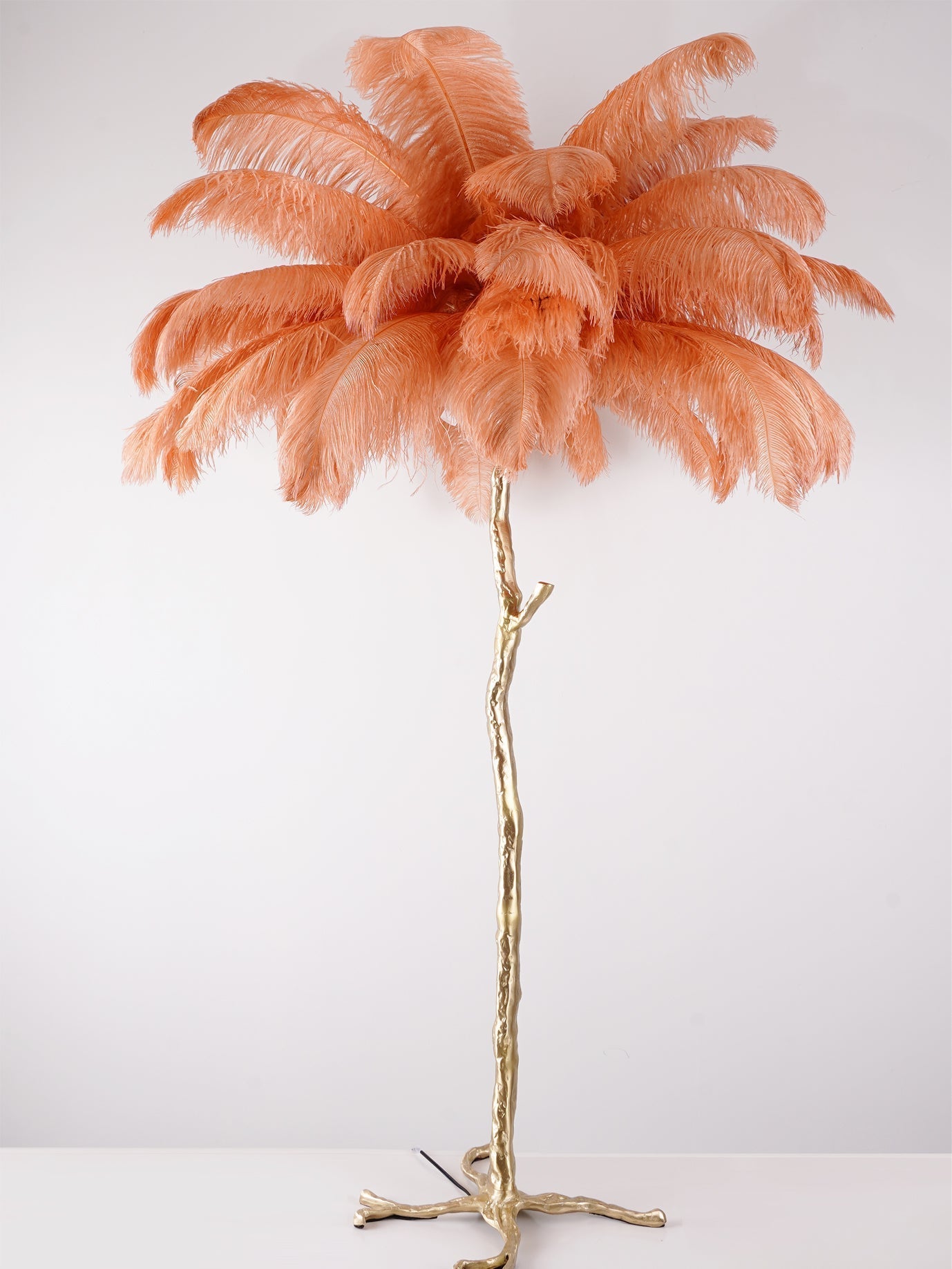Selis Feather Brass Floor Lamp