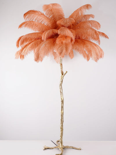 Selis Feather Brass Floor Lamp