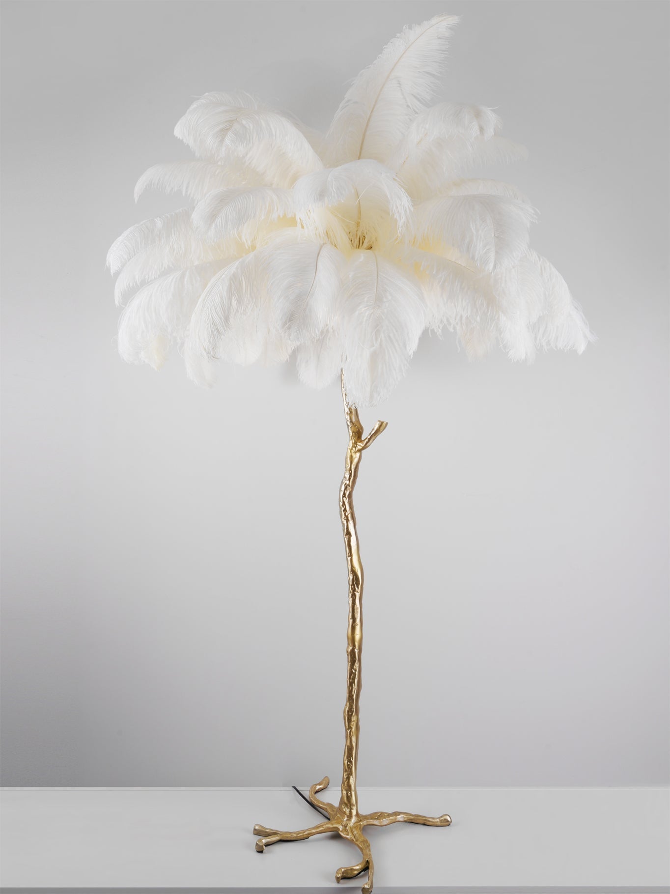 Selis Feather Brass Floor Lamp