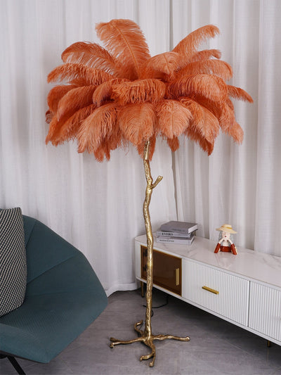 Selis Feather Brass Floor Lamp