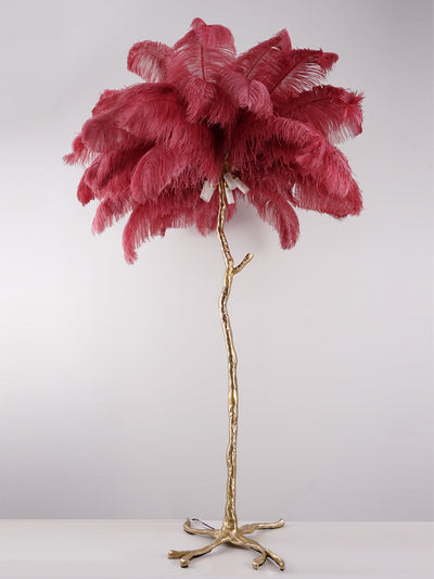 Selis Feather Brass Floor Lamp