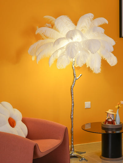 Selis Feather Brass Floor Lamp
