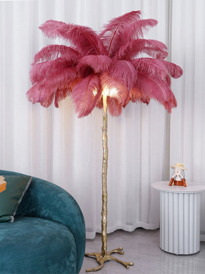 Selis Feather Brass Floor Lamp