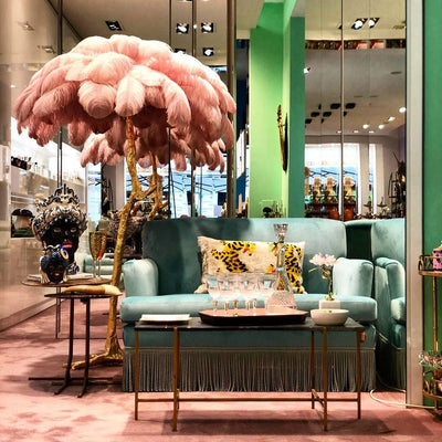 Selis Feather Brass Floor Lamp