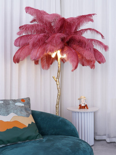 Selis Feather Brass Floor Lamp