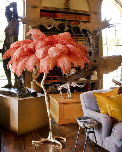 Selis Feather Brass Floor Lamp