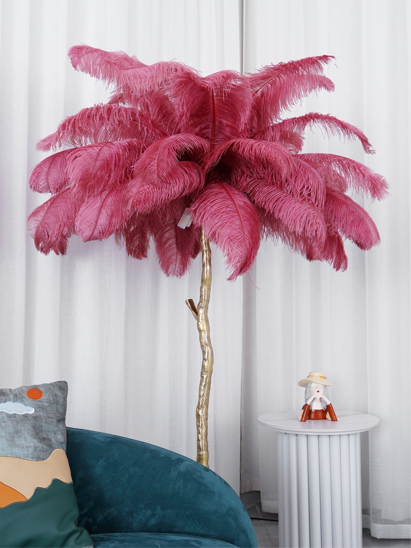 Selis Feather Brass Floor Lamp