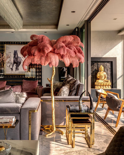 Selis Feather Brass Floor Lamp