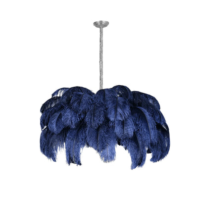 Auralira Chandelier Ostrich Feather Large Brass Stem