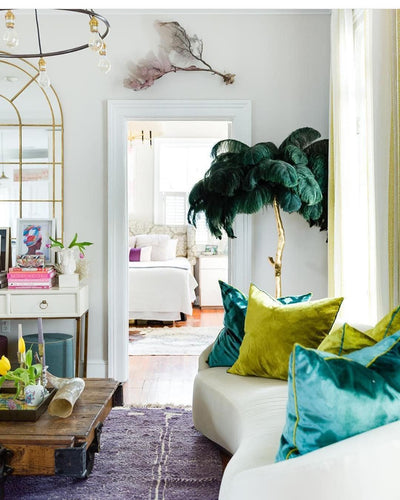 Selis Feather Brass Floor Lamp