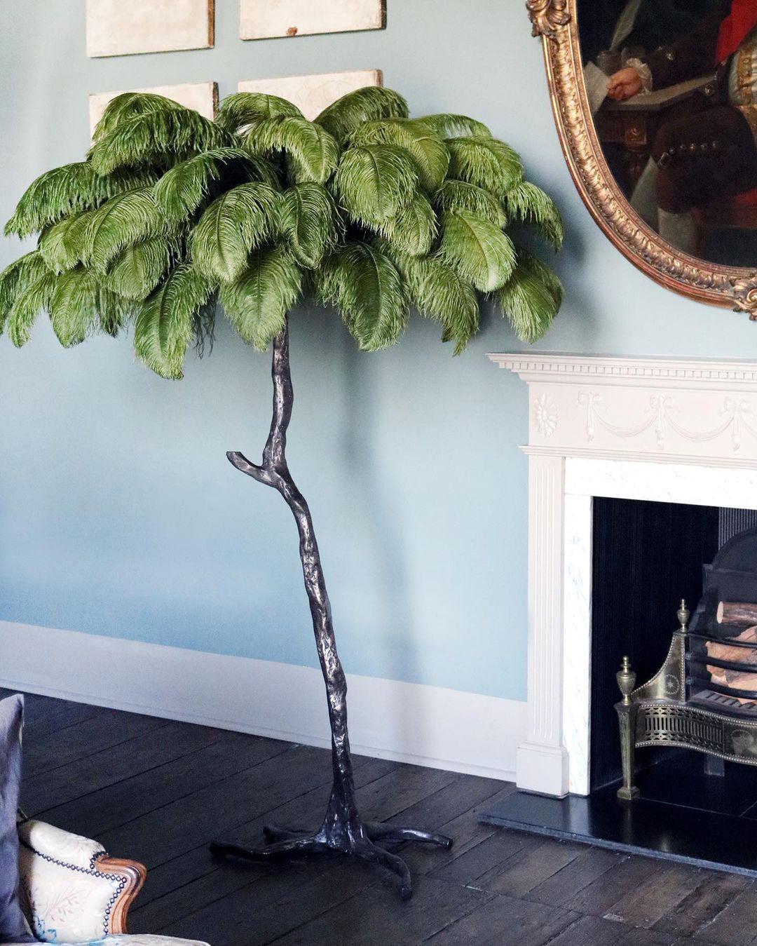 Selis Feather Brass Floor Lamp