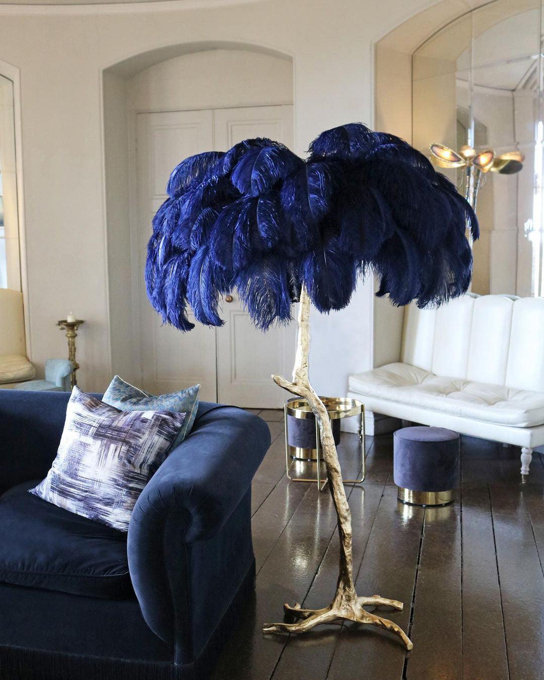 Selis Feather Brass Floor Lamp