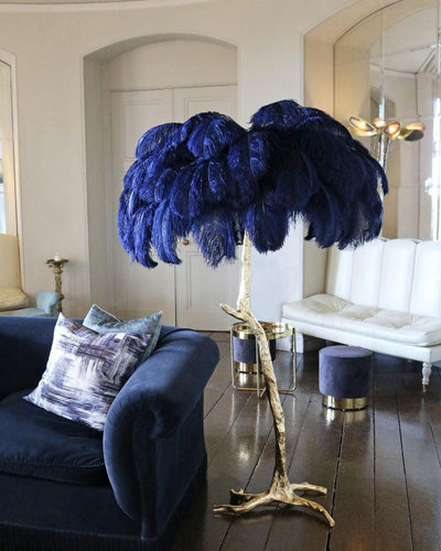 Selis Feather Brass Floor Lamp