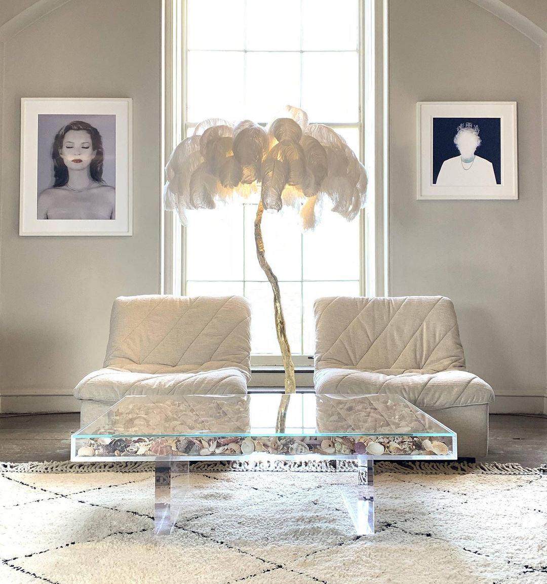 Selis Feather Brass Floor Lamp