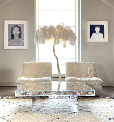 Selis Feather Brass Floor Lamp