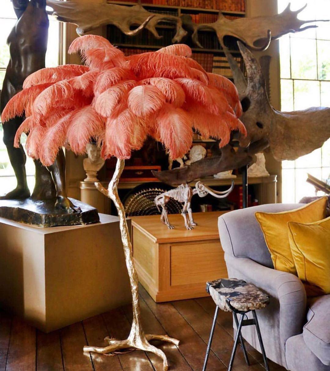 Selis Feather Brass Floor Lamp